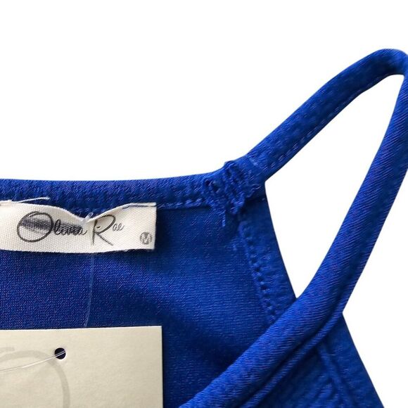 NWT Olivia Rae's Halter Fit & Flare Blue Dress - Picture 2 of 4